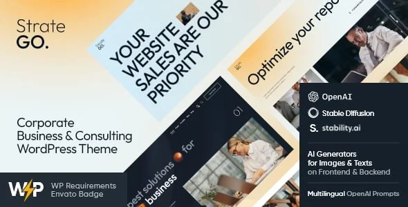 Stratego - Business, Trade & Sales WordPress Theme — homepage layout