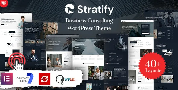 Stratify - Business Consulting WordPress Theme — homepage layout