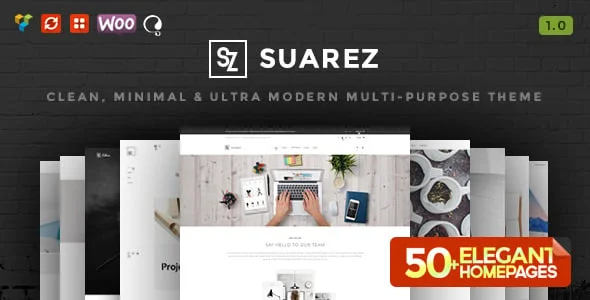 Suarez - Clean, Minimal & Modern Multi-Purpose WordPress Theme — homepage layout