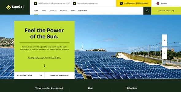 Sungo - Ecology & Solar Energy WordPress Theme — blog and article listing