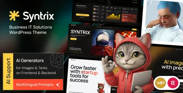 Syntrix - IT Startup & Digital Agency WordPress Theme — homepage layout