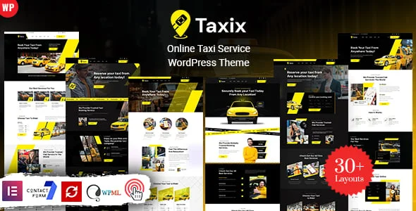 Taxix - Taxi Booking WordPress — homepage layout