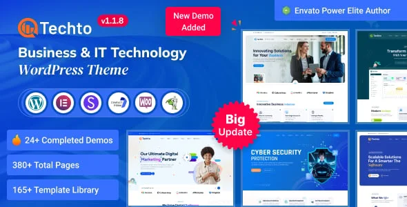 Techto – Business & IT Technology WordPress Theme — homepage layout