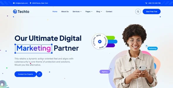 Techto – Business & IT Technology WordPress Theme — interior page design