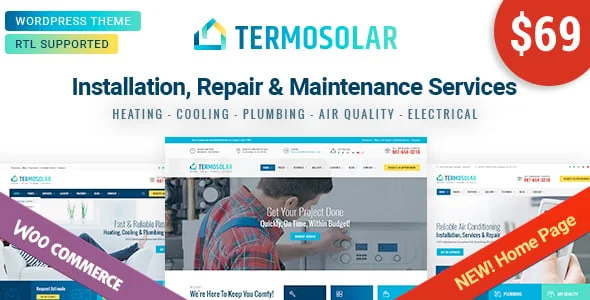 Termosolar - Maintenance Services WordPress Theme — homepage layout