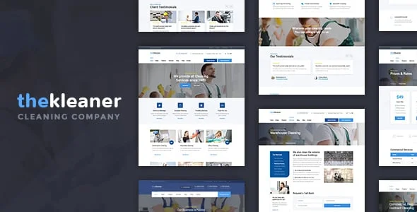The Kleaner - Industrial Cleaning Company WordPress Theme — homepage layout