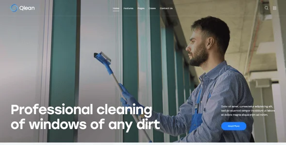 The Qlean | Housekeeping & Cleaning Company WordPress Theme — design detail view
