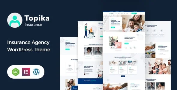 Topika - Insurance Company WordPress Theme — homepage layout