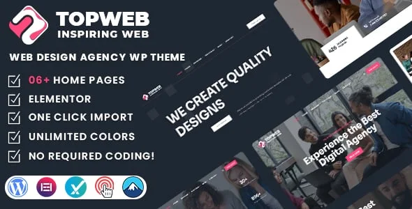 Topweb - Web Design Agency WordPress Theme — homepage layout