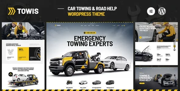 Towis - Car Towing & Roadside Assistance WordPress Theme — homepage layout
