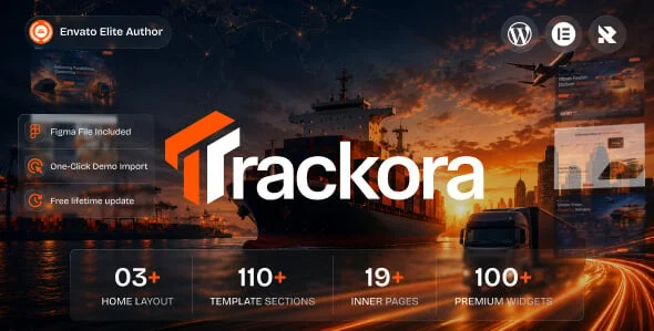 Trackora - Transportation & Logistics Elementor WordPress Theme — homepage layout