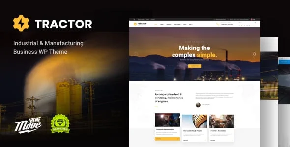 Tractor - Industrial & Manufacturing WordPress Theme — homepage layout