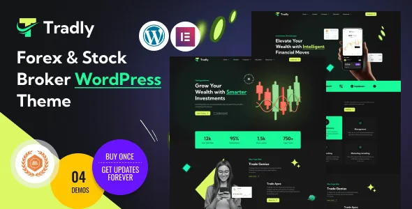 Tradly - Trading, Investment,Forex Broker & Stock Broker WordPress Theme — homepage layout