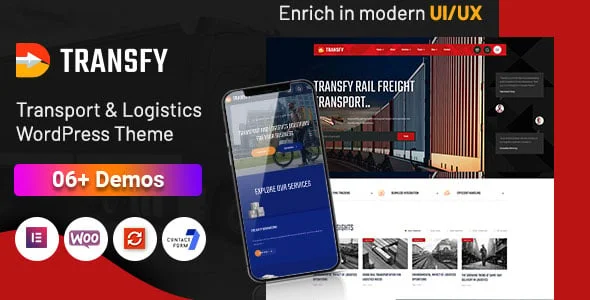 Transfy- Transport & Logistics WordPress Theme — homepage layout