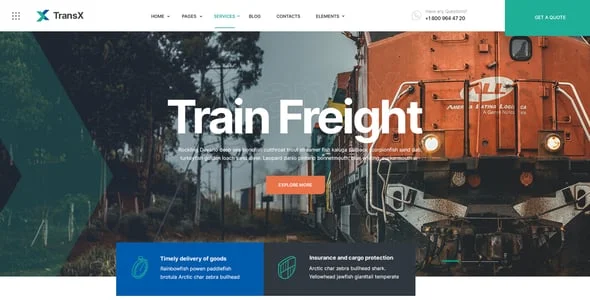 TransX | Transportation & Logistics WordPress Theme — interior page design