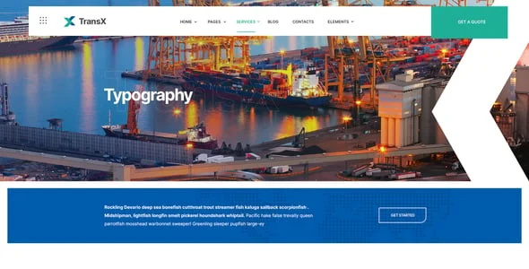 TransX | Transportation & Logistics WordPress Theme — design detail view