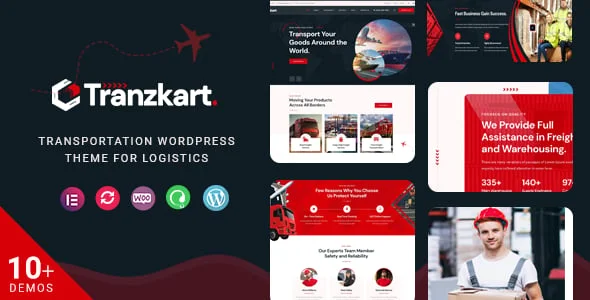 Tranzkart - Transportation WordPress Theme for Logistics — homepage layout
