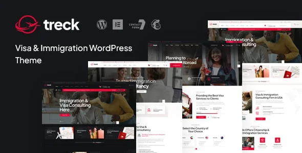 Treck - Immigration and Visa Consulting WordPress Theme — homepage layout