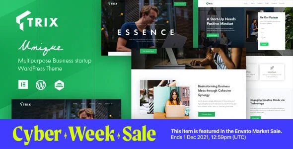 Trix - Startup Business Theme — homepage layout