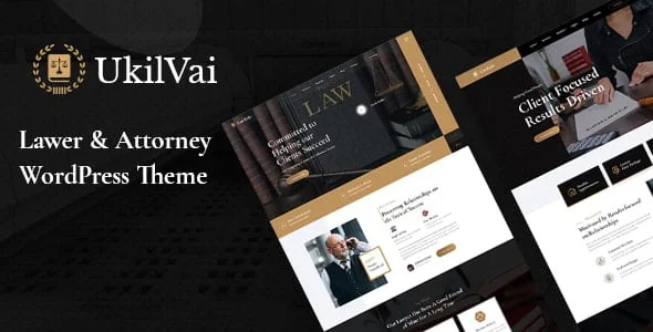 Ukilvai - Lawyer & Attorney WordPress Theme — homepage layout