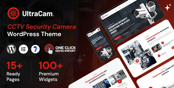 Ultracam - CCTV WordPress Theme — homepage layout