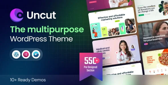 Uncut - The Multipurpose WordPress Theme — homepage layout