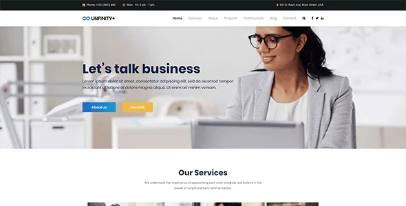 Unfinity - One Page WordPress Theme — single post layout