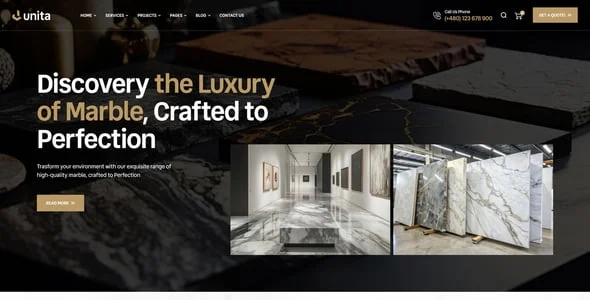 Unita - Marble & Tiles WordPress Theme — single post layout