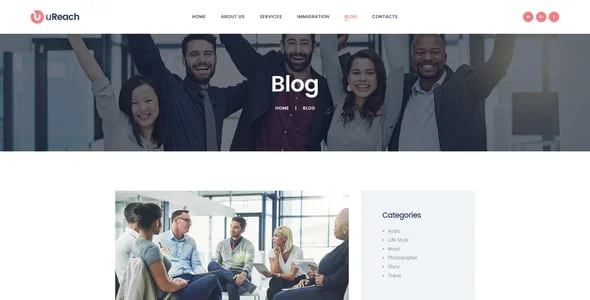 uReach | Immigration Center & Relocation Company WordPress Theme — interior page design