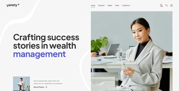 Variety — Multipage Business & Consulting WordPress Theme — design detail view