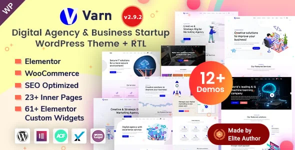 Varn - SEO & IT Marketing Agency Portfolio WordPress Theme — homepage layout