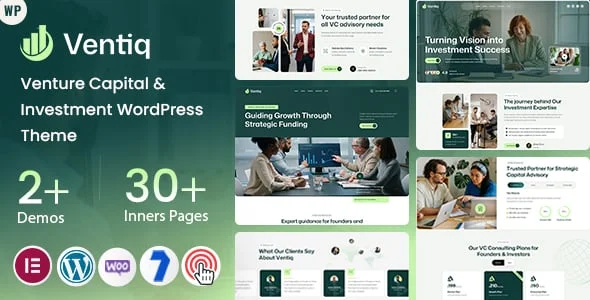 Ventiq - Venture Capital & Investment WordPress Theme — homepage layout