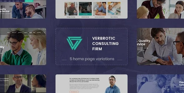 Verbrotic : Business Consulting WordPress Theme — homepage layout