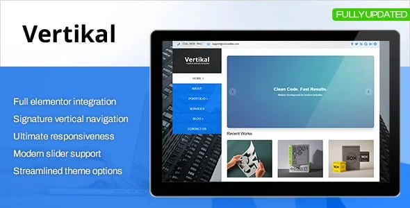 Vertikal | Responsive WordPress Theme — homepage layout