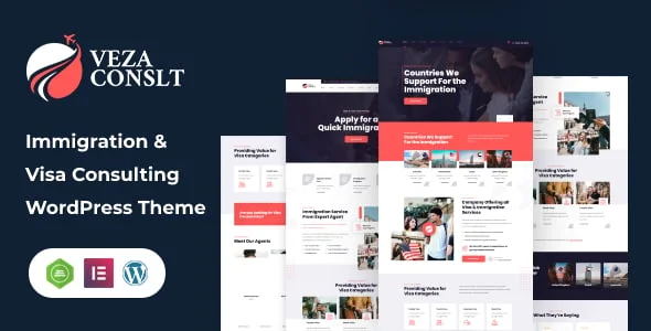 Vezaconslt - immigration and Visa Consulting WordPress Theme — homepage layout