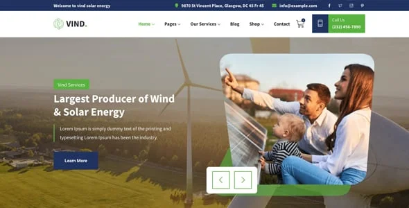 Vind - Solar Energy WordPress  Theme — blog and article listing
