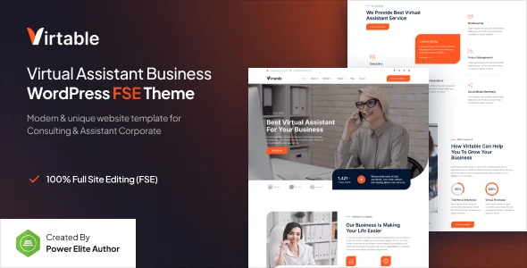 Virtable – Virtual Assistant Business Gutenverse FSE WordPress Block Theme — homepage layout