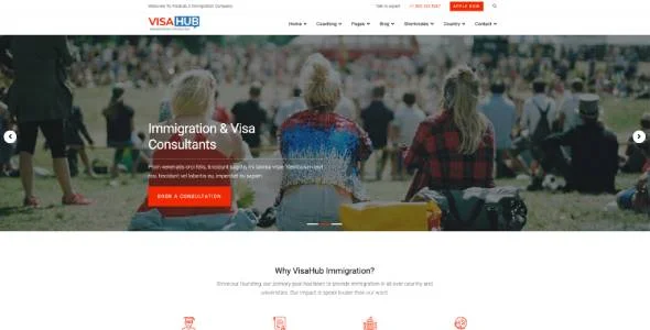 VisaHub - Immigration Consulting WordPress Theme — interior page design