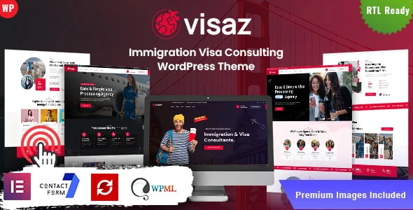 Visaz - Visa WordPress Theme — homepage layout