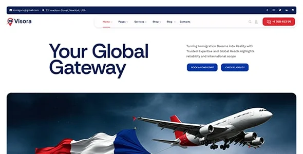 Visora - Immigration and Visa Consulting WordPress Theme — design detail view
