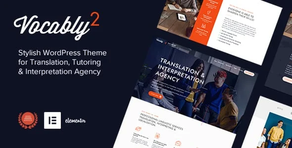 Vocably - Translation & Interpretation Agency WordPress Theme — homepage layout