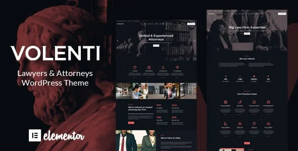Volenti - Lawyer Attorney WordPress Theme — homepage layout