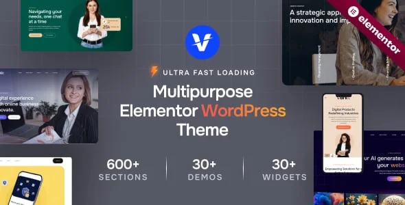 Vonix - Multi-purpose Elementor WordPress Theme — homepage layout