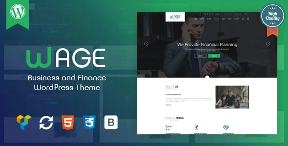 Wage - Business and Finance WordPress Theme — homepage layout