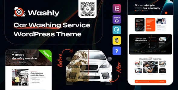 Washly - Car Wash Service WordPress Theme + Gutenberg — homepage layout