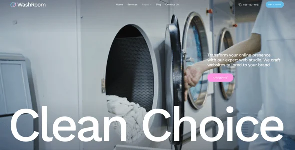 Washroom - Laundry & Clothes Dry Cleaning WordPress Theme — interior page design