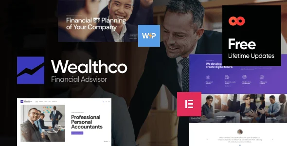 WealthCo | Business & Financial Consulting WordPress Theme — homepage layout
