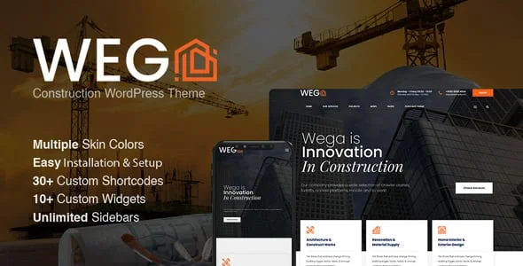 Wega - Construction WordPress Theme — homepage layout
