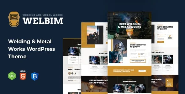 Welbim - Welding Services WordPress Theme — homepage layout