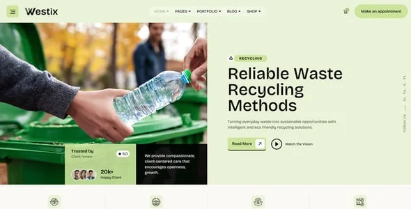 Westix - Recycling & Waste Management WordPress Theme — single post layout
